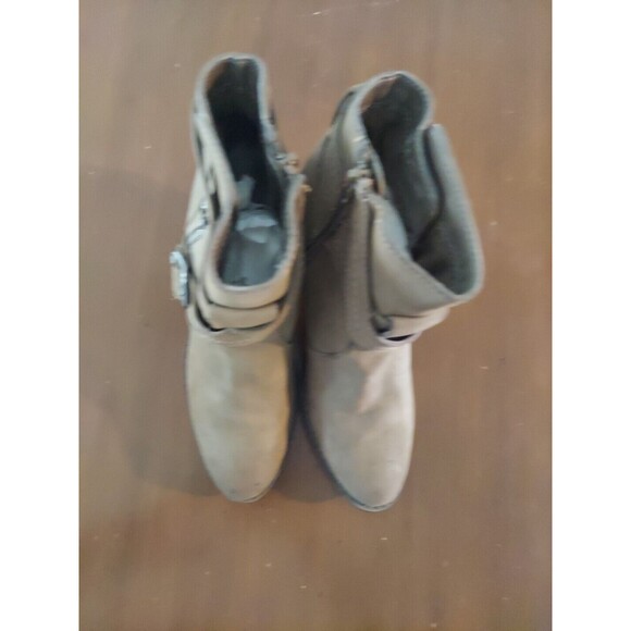 Bongo Bootie Ankle Boots Women Size 8.5 Brown Faux Suede 3 Inch Heels Side Zip - Picture 8 of 8